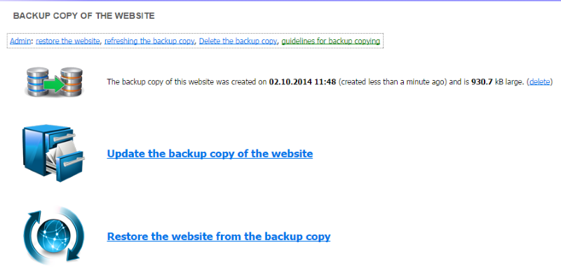 Backup site is made