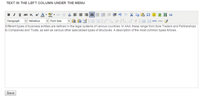 Inserting text
