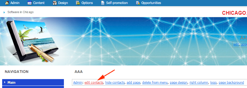 Edit the contact information of the company