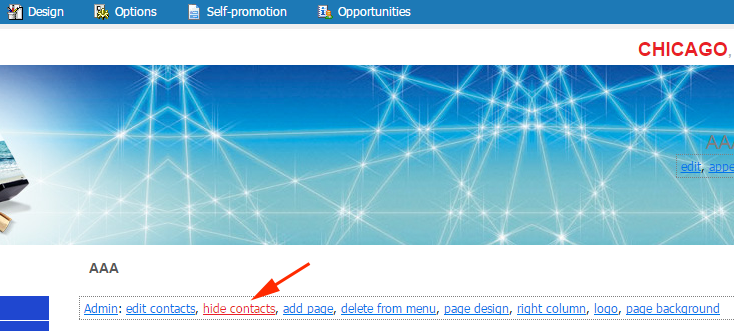 Hide the contact information of the company