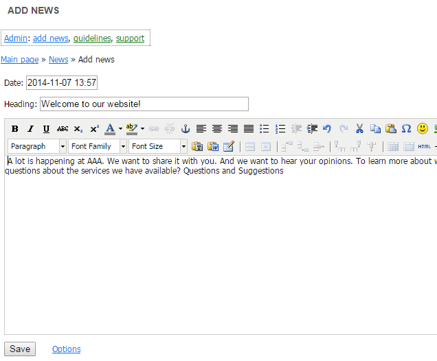 Form add news
