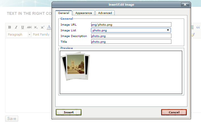 Inserting a picture